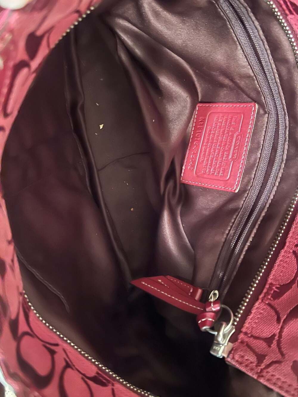 Coach Signature Canvas Gallery Tote Bag in Burgundy - Picture 9 of 10
